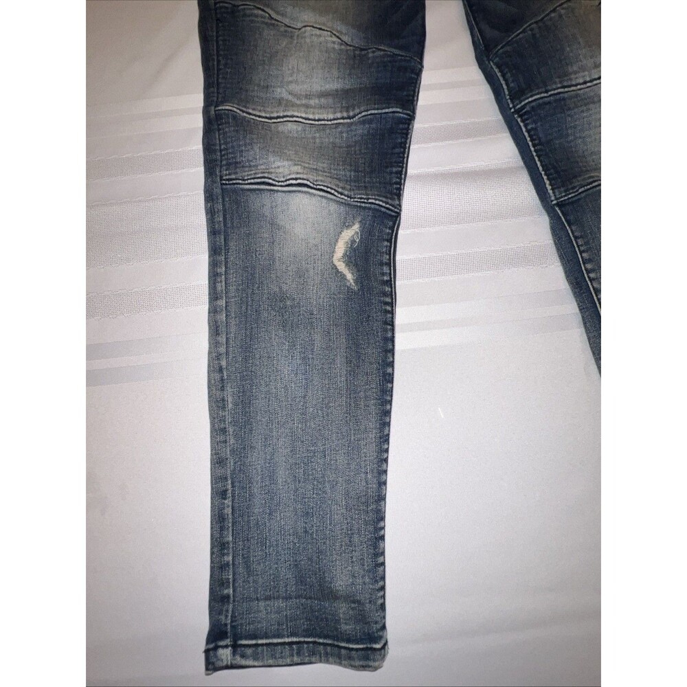 Kancan Moto Woman’s Skinny Stretch Blue Jeans Distressed Size W11/29 - Picture 2 of 11